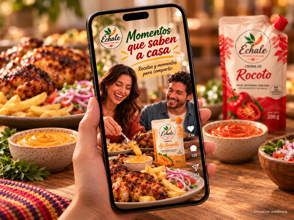 Mockup conceptual de contenido Instagram y TikTok para Échale
