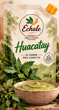 Presentación fotográfica conceptual de Huacatay Échale